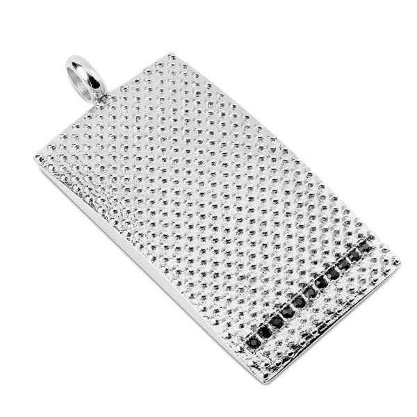 Black CZ Dog Tag Pendant (#c136)