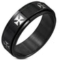Black SPINNER Ring w/Pattee Cross (#c106)