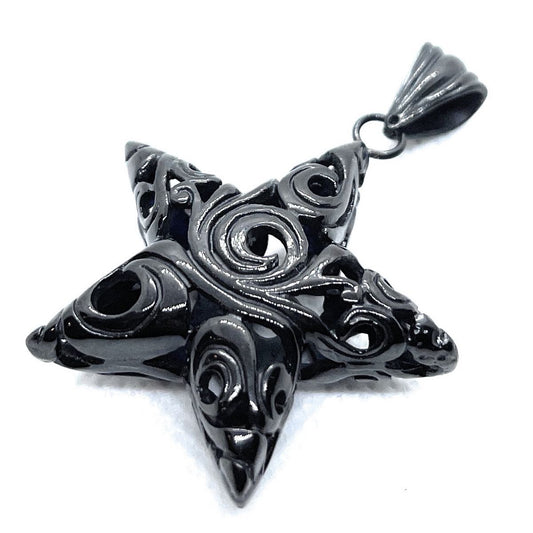 Black Tribal Star Pendant