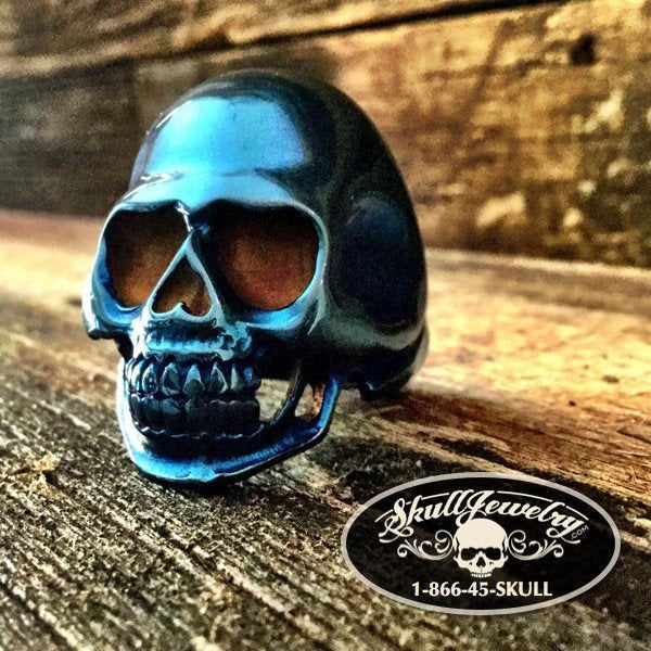 'Blue Collar Man' Skull Ring