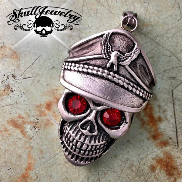 "Death Stare" Military Pendant w/Red Eyes