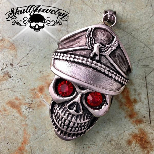 "Death Stare" Military Pendant w/Red Eyes