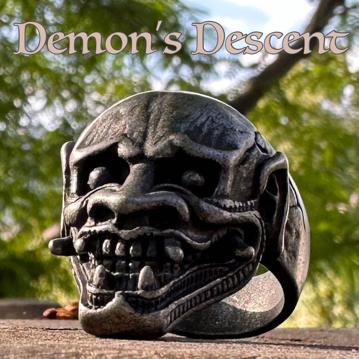 Demons Descent Skull Ring - weathered