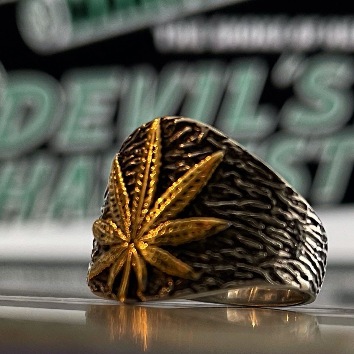 Devils Lettuce Marijuana Leaf Ring