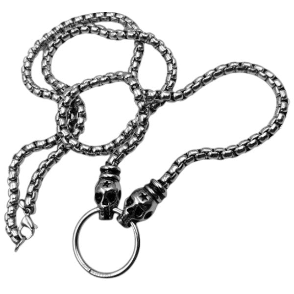 Double Reaper Forge Chain – Dual Skull Pendant Holder | 316L Stainless Steel