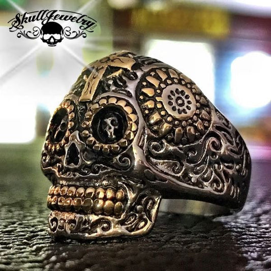 "El Dios Sol" Son God Skull Ring