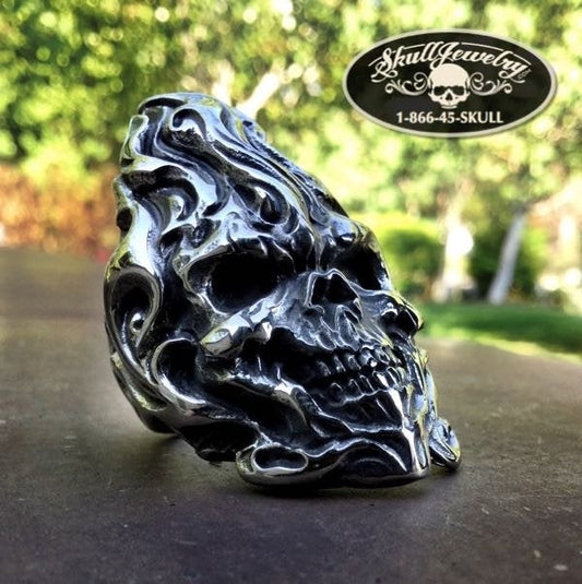 Fight Fire With Fire skull ring