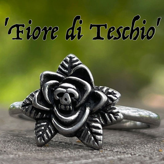 Skull Flower petitie Ring
