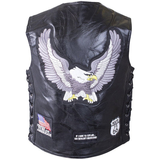 Buffalo Leather Vest w/Eagle Patch