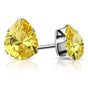 Giallo Yellow Pear Stud Earrings (#c474)