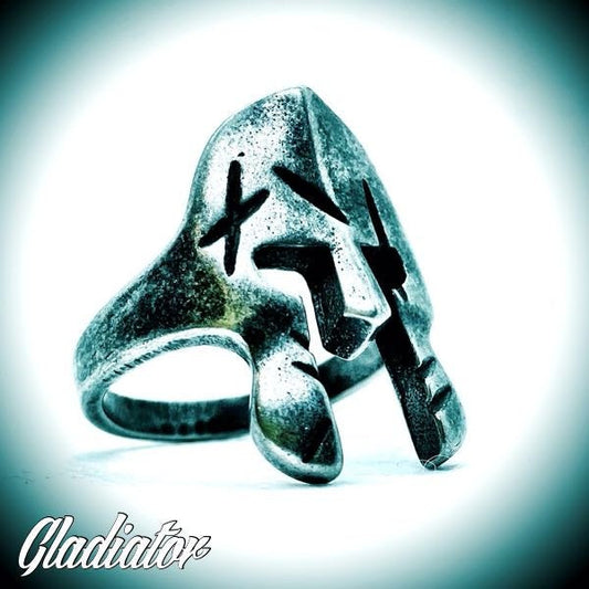 'Gladiator' Steel Mask Ring (#129)