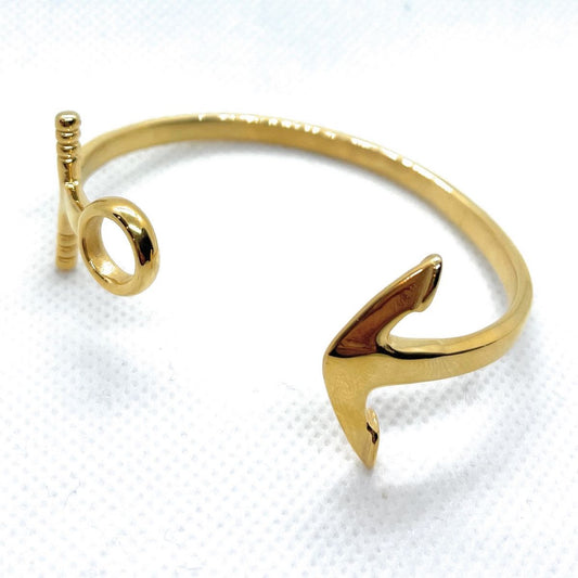 Gold-Tone Anchor Bangle Bracelet