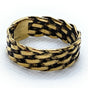 Gold-Tone Color Basketweave Style Band Ring (#c449)