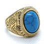 Gold-Tone 'Land of the Navajo' Stainless Steel Ring (#728Gold)