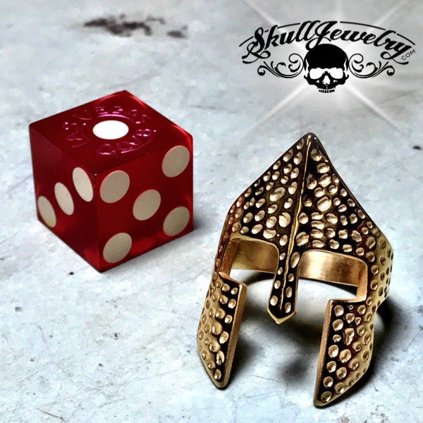 Gold-Tone 'Spartan Mask' Stainless Steel Ring