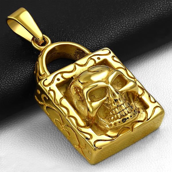 Gold-tone Skull Pendant