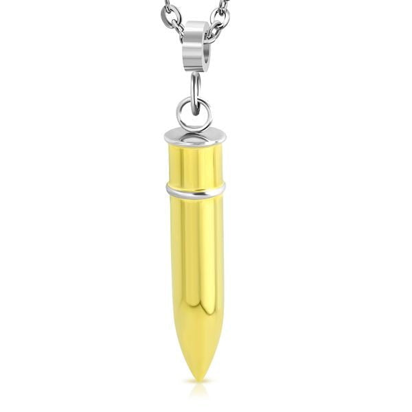 Gold Tone Bullet Pendent (item#c115)