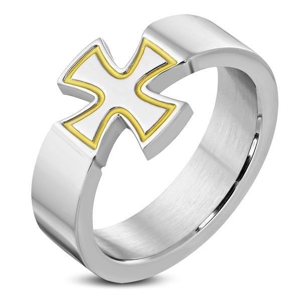 Gold Lined Pattee Cross Ring