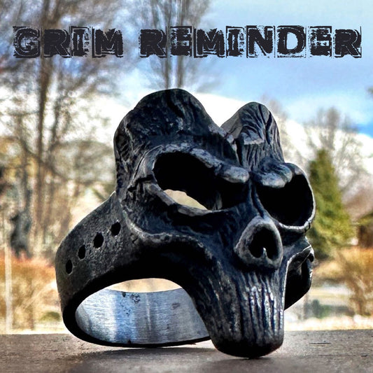 Grim Reminder Skull Ring with no lower jaw