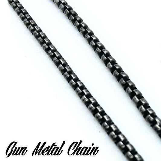 'Gun Metal' 24" x 1/8" Steel Necklace (n013)