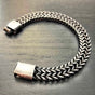 Gun Metal Steel Double Weave Bracelet (#827)