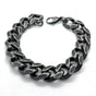 Gun Metal Cuban Link Steel Bracelet (#bracelet866)
