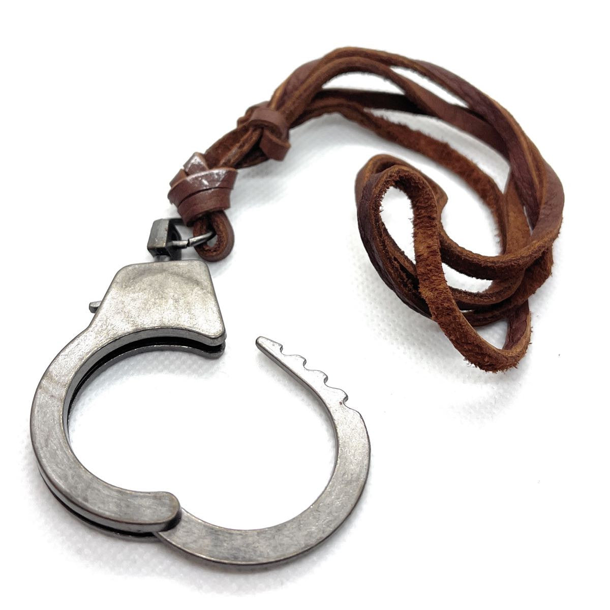 Handcuff Pendant w/20" leather necklace