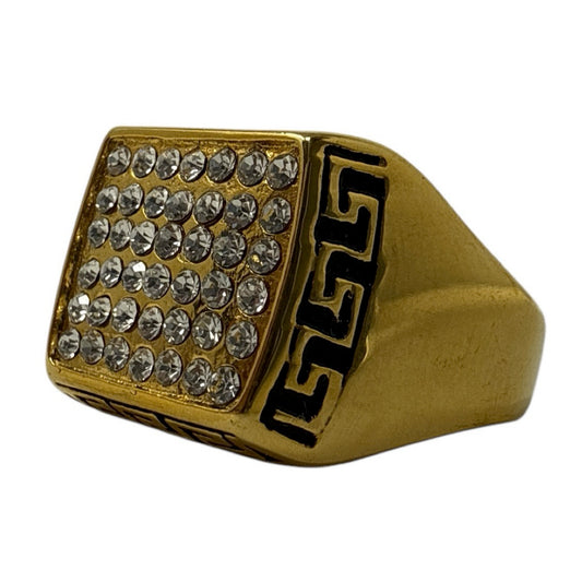 Gold Tone Iced-Out Ring