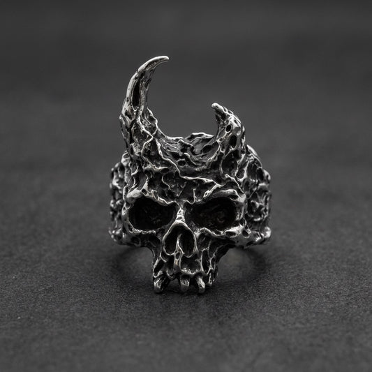 Infernal Horns Skull ring
