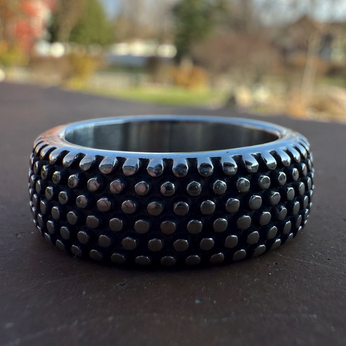 Iron Bastion Band™ – 316L Stainless Steel Studded Armor Ring