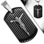 Jesus Black Dog Tag Pendant (#c276)
