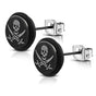 Jolly Roger Black Skull Earrings (#c585)