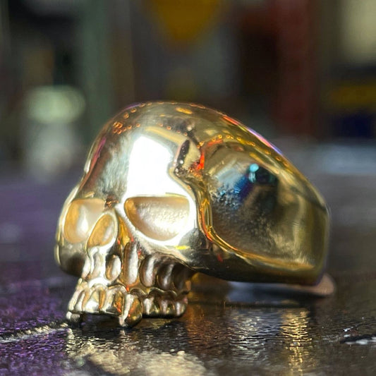 gold tone keith richards old school skull ring