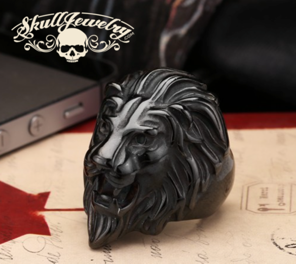 BLACK 'King Leonidas' the Lion - Big, Bold & Heavy Ring (#326)