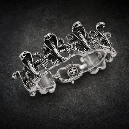 King Cobra Venom — Snake 10" Link Bracelet · 105 grams (#B0102)