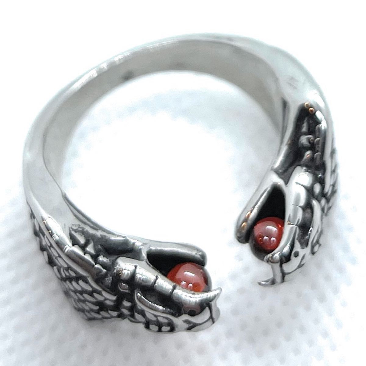 King Cobra Snake Ring with glass orb