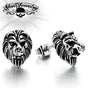 Lion Earrings w/Red Eyes (#e034)