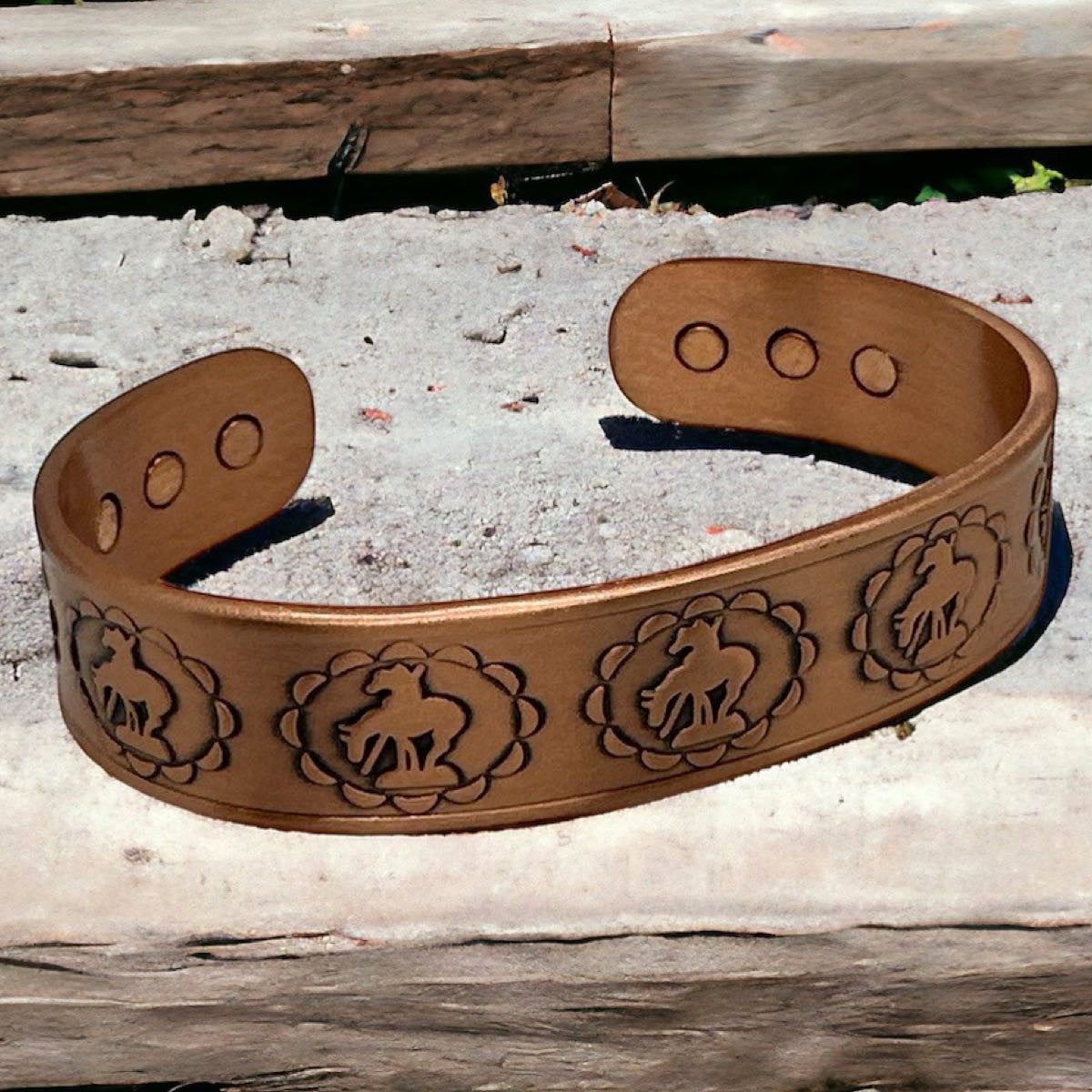 Lonely Cowboy - Solid Copper Cuff Bracelet w/Magnets