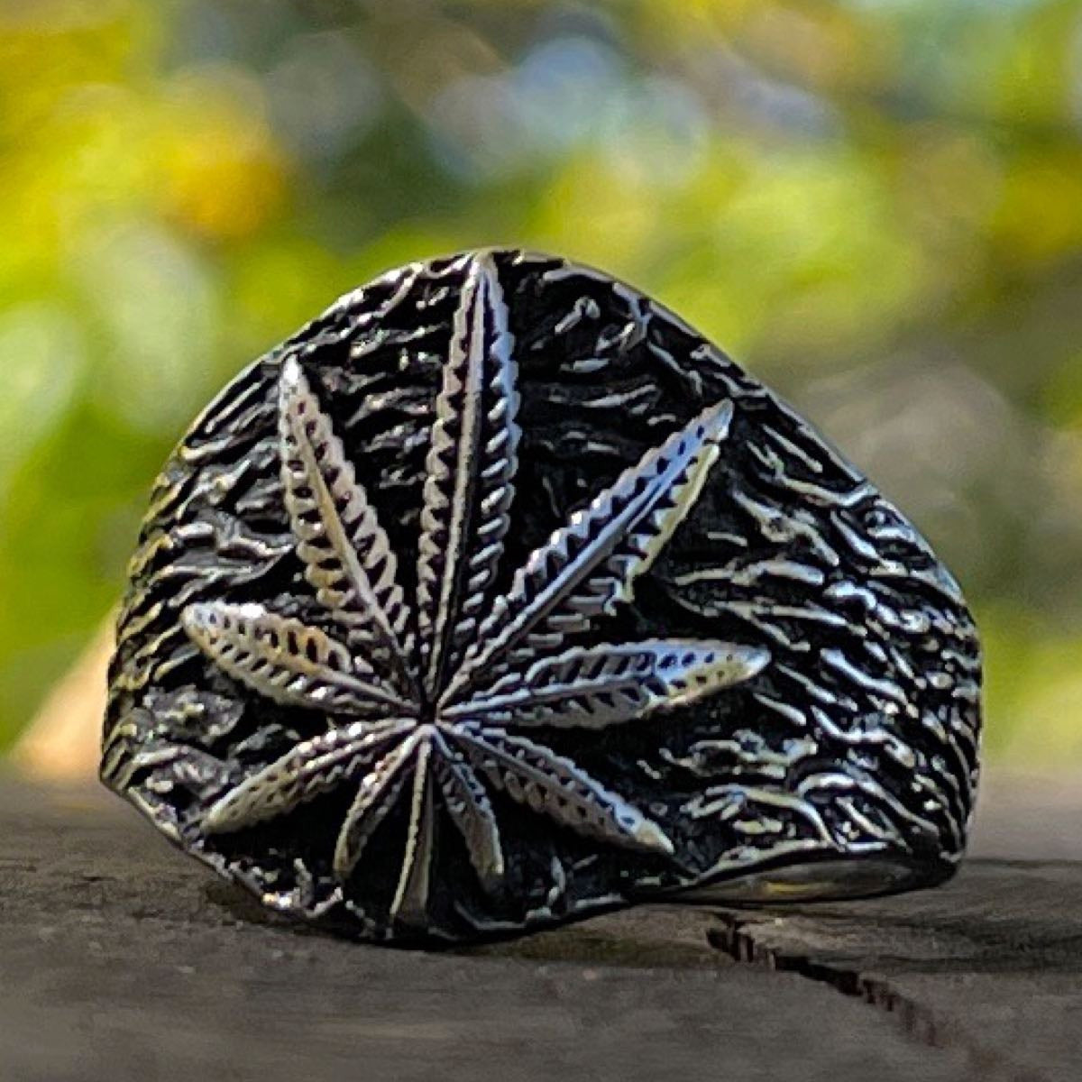 Marijuana Leaf Ring (#420Stainless)