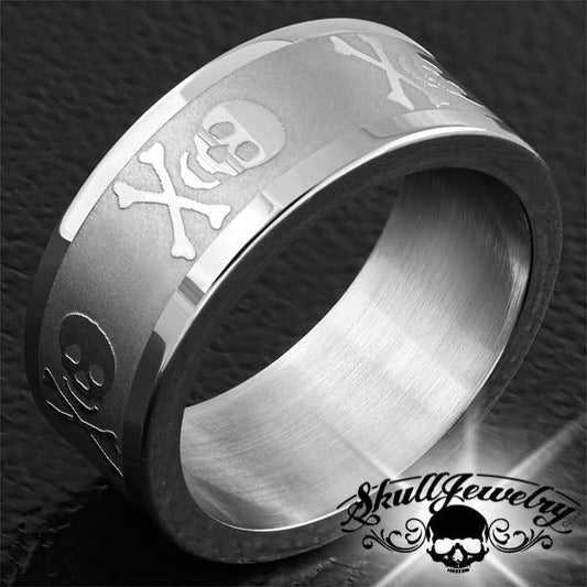 Matte Finish Pirate Skull & Crossbones Ring