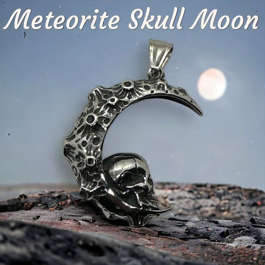 Meteorite Skull Moon pendant