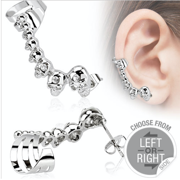 Mini Skulls Stainless Steel Cartilage Ear Cuff