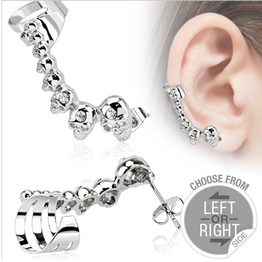 Mini Skulls Stainless Steel Cartilage Ear Cuff