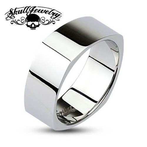 Mirror Polished Square Band Ring 316L Stainless Steel