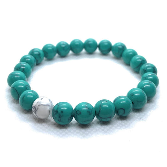 Natural Stone Bead Bracelet  - Unisex (#c464)