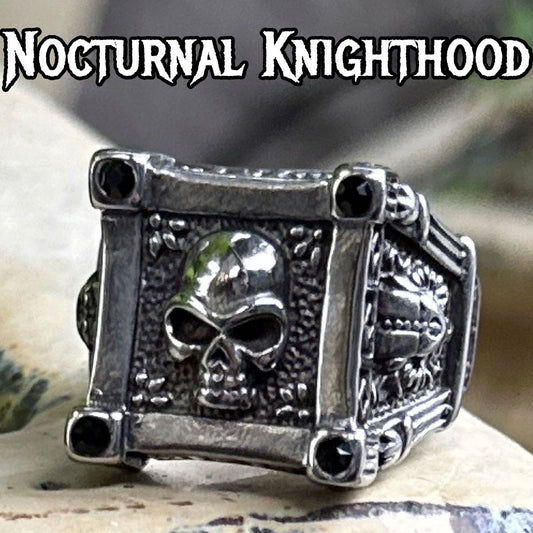 Nocturnal Knighthood skull ring