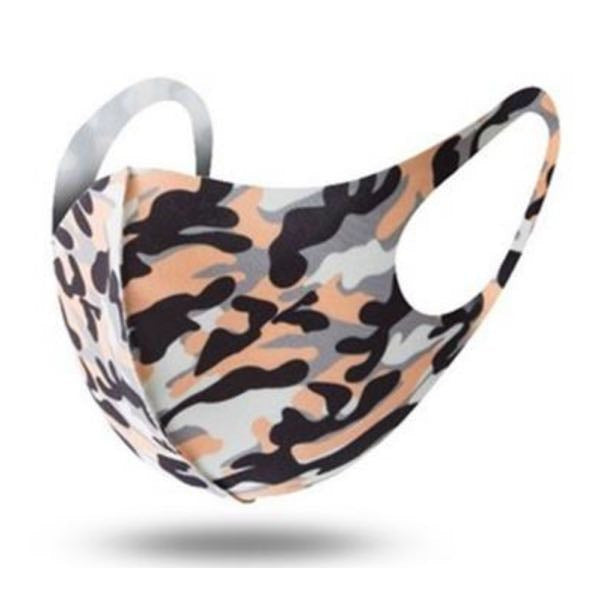 Peach/Orange Camouflage Washable Face Mask