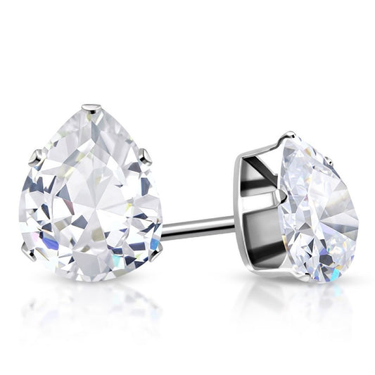 Pear Shaped CZ Earrings