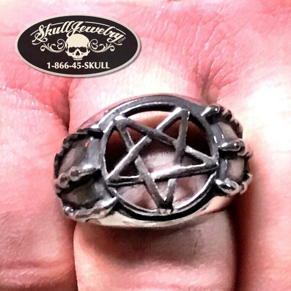 Pentagram Ring with dragon  