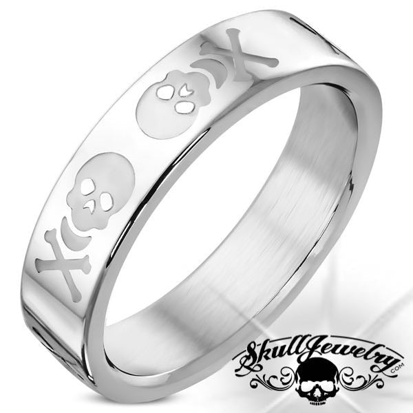 skull & cross bones skull ring